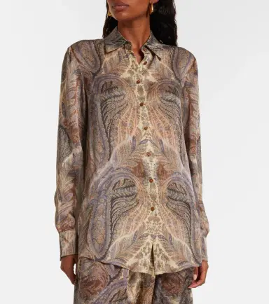 Zimmermann Hypnotic paisley silk satin shirt | Thumbnail 3