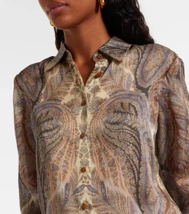 Zimmermann Hypnotic paisley silk satin shirt | Thumbnail 4