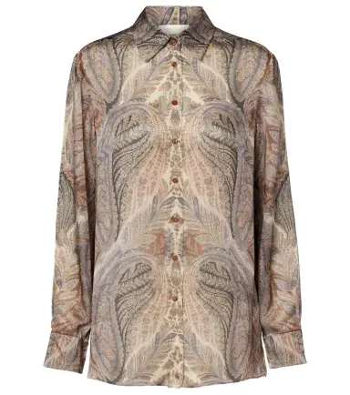 Zimmermann Hypnotic paisley silk satin shirt | Thumbnail 1