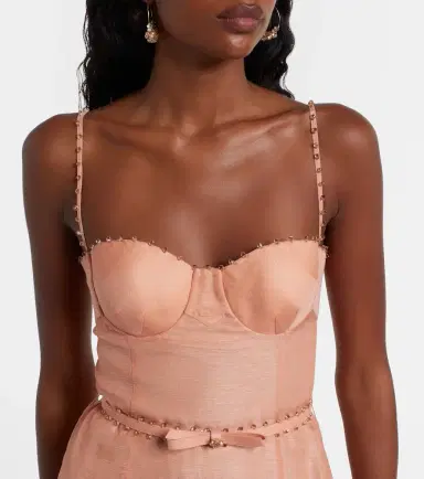 Zimmermann Hypnotic embellished linen and silk gown | Thumbnail 2