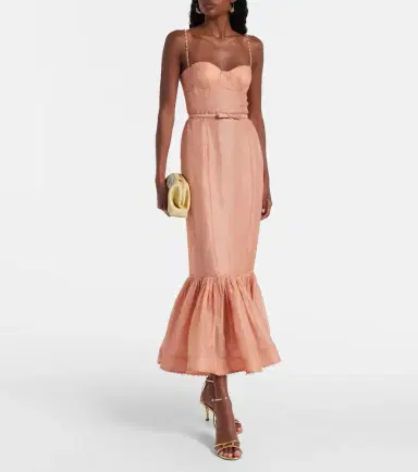 Zimmermann Hypnotic embellished linen and silk gown | Thumbnail 5