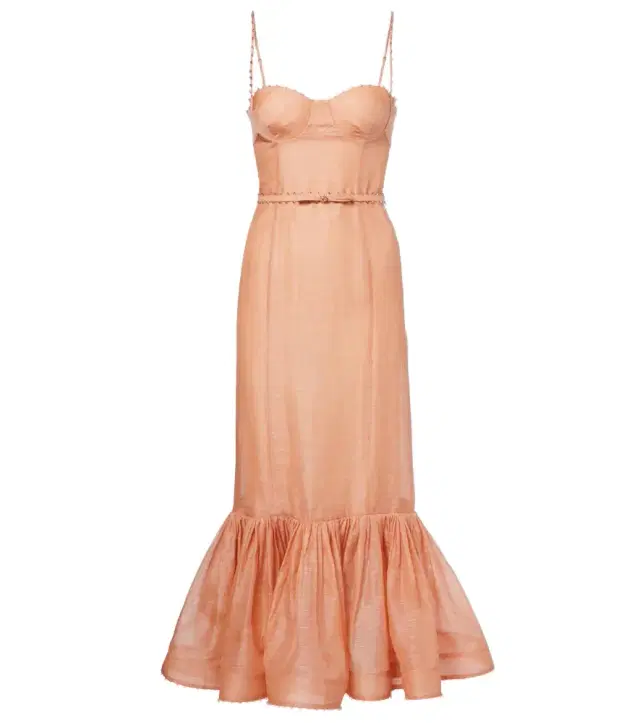 Hypnotic embellished linen and silk gown