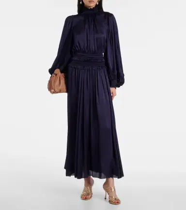 Zimmermann Dream shirred silk maxi skirt | Thumbnail 5