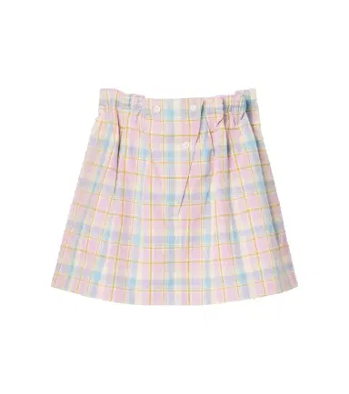 Prada Checked gathered cotton miniskirt | Thumbnail 1