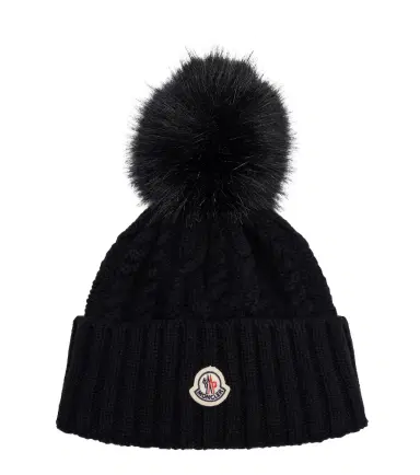 Moncler Cable-knit cashmere and wool-blend beanie | Thumbnail 1 Moncler Cable-knit cashmere and wool-blend beanie | Thumbnail 1