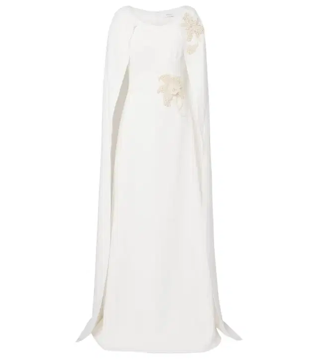 Safiyaa Yuna faux pearl-embellished crêpe gown