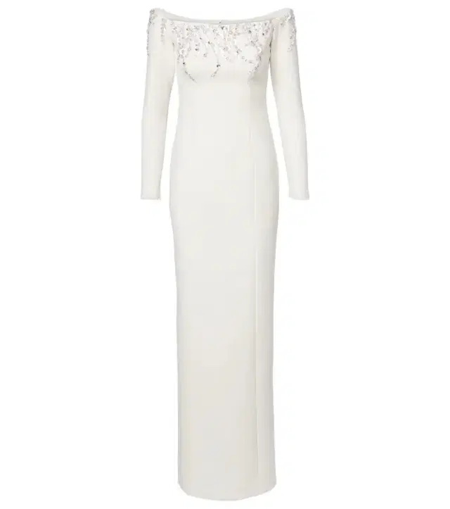 Safiyaa Bridal Gioia embellished crêpe gown