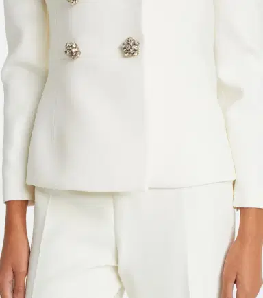 Safiyaa Bridal Kamile off-shoulder crêpe jacket | Thumbnail 3 Safiyaa Bridal Kamile off-shoulder crêpe jacket | Thumbnail 3