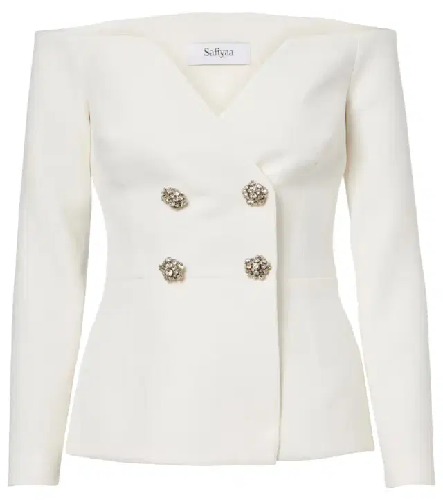 Bridal Kamile off-shoulder crêpe jacket