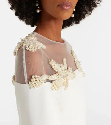 Safiyaa Bridal Ambere embellished crêpe gown | Thumbnail 4 Safiyaa Bridal Ambere embellished crêpe gown | Thumbnail 4