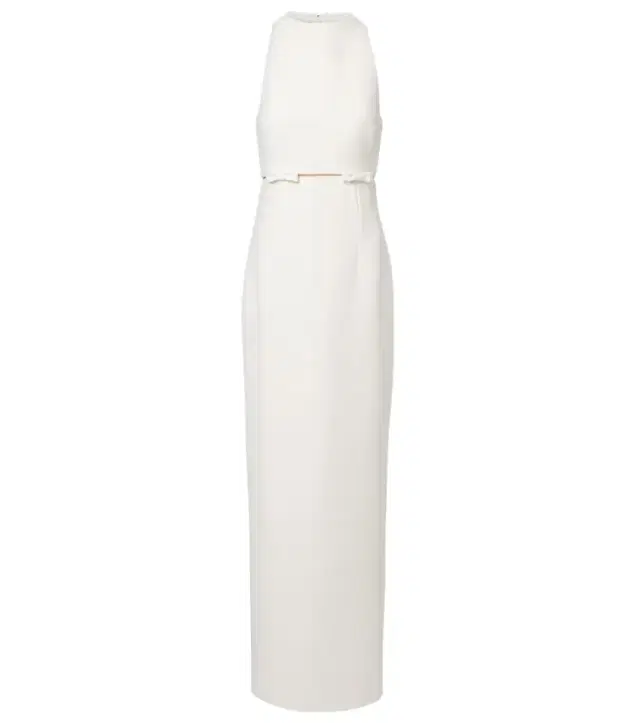 Safiyaa Bridal Jalie bow-detail crêpe gown