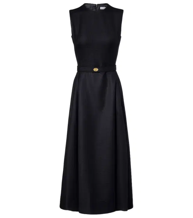 Burberry Prince of Wales check wool midi dress