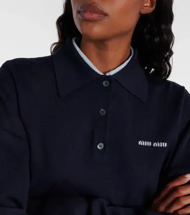 Miu Miu Virgin wool polo sweater | Thumbnail 6 Miu Miu Virgin wool polo sweater | Thumbnail 6