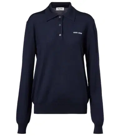 Miu Miu Virgin wool polo sweater | Thumbnail 1 Miu Miu Virgin wool polo sweater | Thumbnail 1