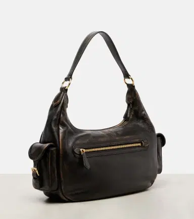 Miu Miu Distressed leather shoulder bag | Thumbnail 2 Miu Miu Distressed leather shoulder bag | Thumbnail 2