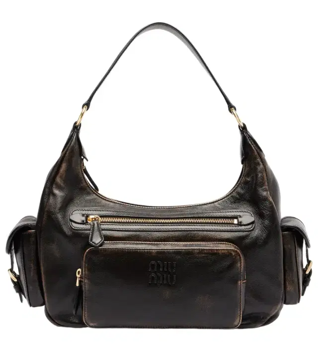 Miu Miu Distressed leather shoulder bag