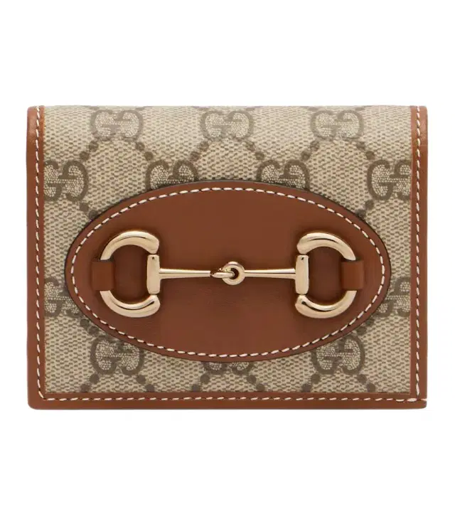Horsebit 1955 leather-trimmed wallet