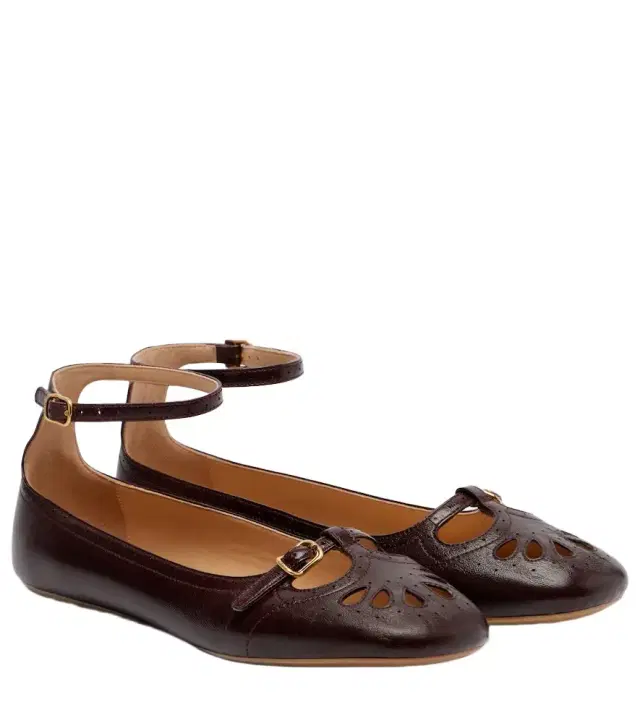Chloe Chloé Misty cutout leather ballet flats