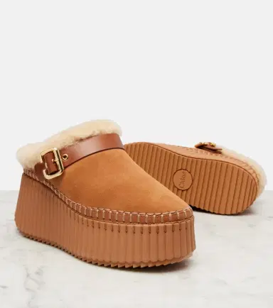 Chloé Chloé Nama 80 suede platform mules | Thumbnail 4