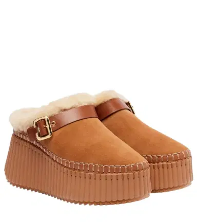 Chloé Chloé Nama 80 suede platform mules | Thumbnail 1