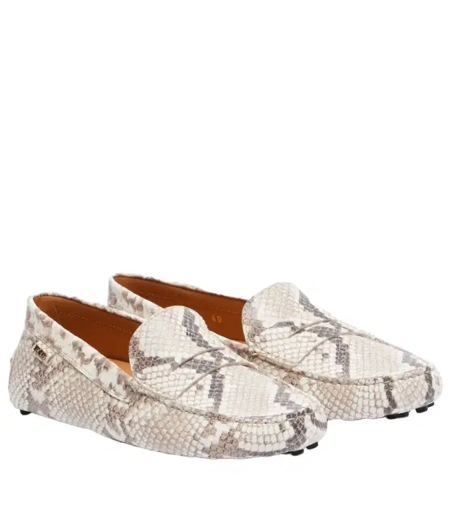 Tod's Gommino snake-effect leather driving shoes