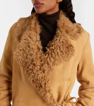 Nour Hammour Joni shearling-lined suede wrap coat | Thumbnail 4 Nour Hammour Joni shearling-lined suede wrap coat | Thumbnail 4