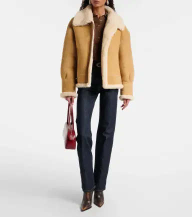 Nour Hammour Portia shearling-lined suede jacket | Thumbnail 5
