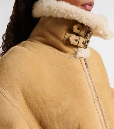 Nour Hammour Portia shearling-lined suede jacket | Thumbnail 6