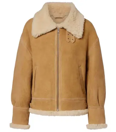 Nour Hammour Portia shearling-lined suede jacket | Thumbnail 1