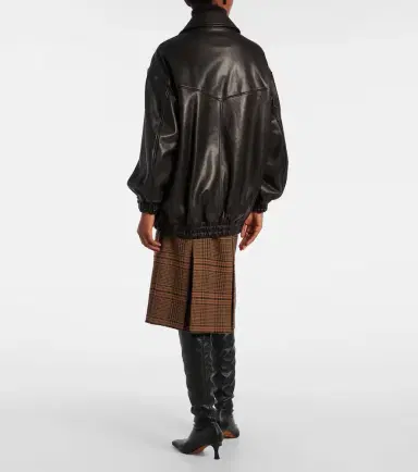 Nour Hammour Beck leather bomber jacket | Thumbnail 2 Nour Hammour Beck leather bomber jacket | Thumbnail 2