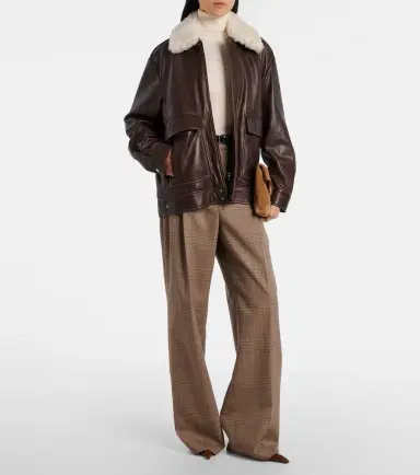 Nour Hammour Drey shearling-trimmed leather jacket | Thumbnail 3 Nour Hammour Drey shearling-trimmed leather jacket | Thumbnail 3