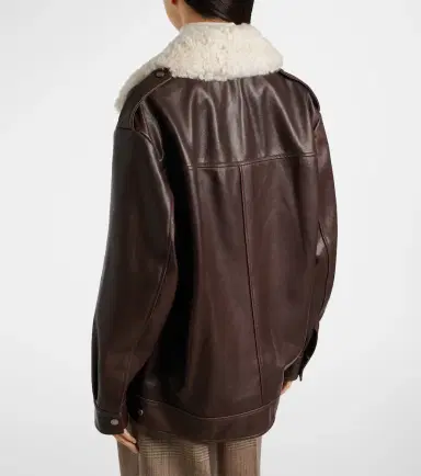 Nour Hammour Drey shearling-trimmed leather jacket | Thumbnail 4 Nour Hammour Drey shearling-trimmed leather jacket | Thumbnail 4