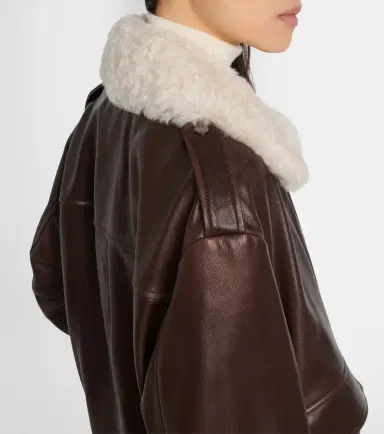Nour Hammour Drey shearling-trimmed leather jacket | Thumbnail 5 Nour Hammour Drey shearling-trimmed leather jacket | Thumbnail 5
