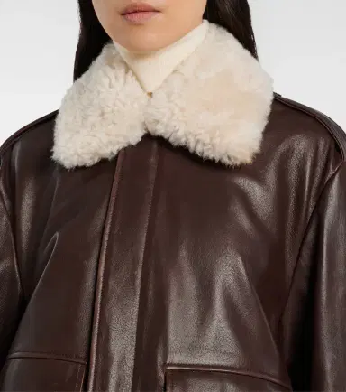 Nour Hammour Drey shearling-trimmed leather jacket | Thumbnail 6 Nour Hammour Drey shearling-trimmed leather jacket | Thumbnail 6