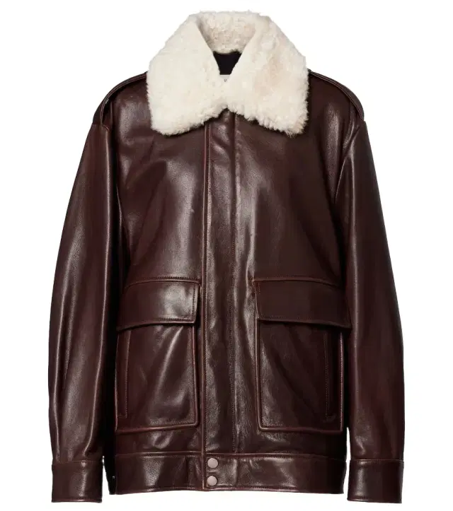 Nour Hammour Drey shearling-trimmed leather jacket
