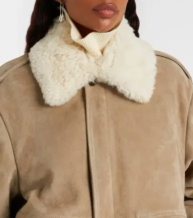 Nour Hammour Drey shearling-trimmed suede jacket | Thumbnail 3