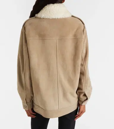 Nour Hammour Drey shearling-trimmed suede jacket | Thumbnail 4