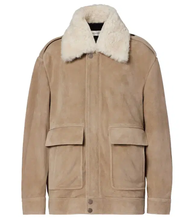 Nour Hammour Drey shearling-trimmed suede jacket