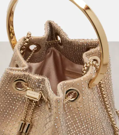 Jimmy Choo Bon Bon Small embellished satin bucket bag | Thumbnail 2