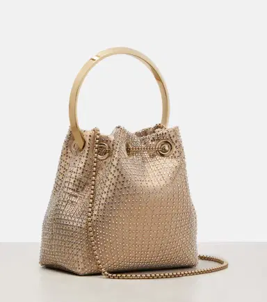 Jimmy Choo Bon Bon Small embellished satin bucket bag | Thumbnail 3