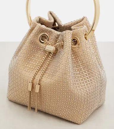 Jimmy Choo Bon Bon Small embellished satin bucket bag | Thumbnail 4