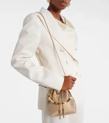 Jimmy Choo Bon Bon Small embellished satin bucket bag | Thumbnail 5