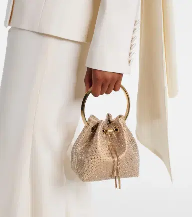 Jimmy Choo Bon Bon Small embellished satin bucket bag | Thumbnail 6