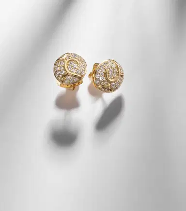 Marina B Onda Boule 18kt gold stud earrings with diamonds | Thumbnail 5 Marina B Onda Boule 18kt gold stud earrings with diamonds | Thumbnail 5