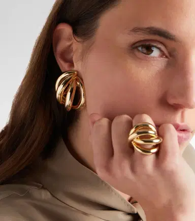 Jennifer Fisher Abstract Line gold-plated clip-on earrings | Thumbnail 3