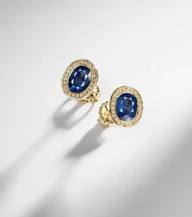 Octavia Elizabeth 18kt gold stud earrings with diamonds and sapphires | Thumbnail 5 Octavia Elizabeth 18kt gold stud earrings with diamonds and sapphires | Thumbnail 5