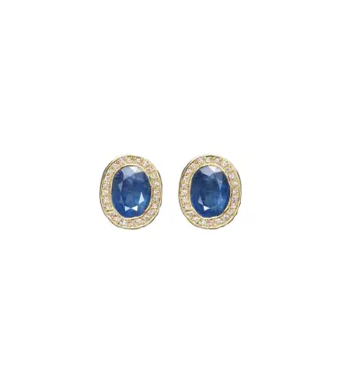 Octavia Elizabeth 18kt gold stud earrings with diamonds and sapphires | Thumbnail 1 Octavia Elizabeth 18kt gold stud earrings with diamonds and sapphires | Thumbnail 1