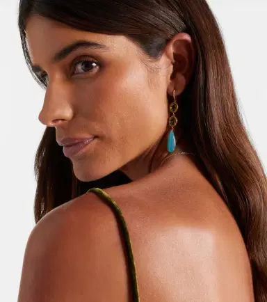 Octavia Elizabeth Santorini 18kt gold drop earrings with gemstones | Thumbnail 2