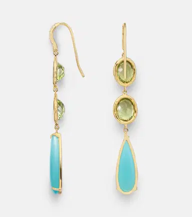 Octavia Elizabeth Santorini 18kt gold drop earrings with gemstones | Thumbnail 4