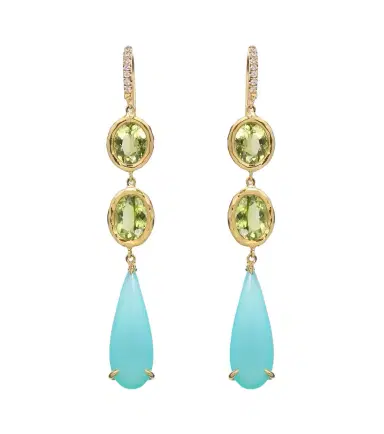 Octavia Elizabeth Santorini 18kt gold drop earrings with gemstones | Thumbnail 1